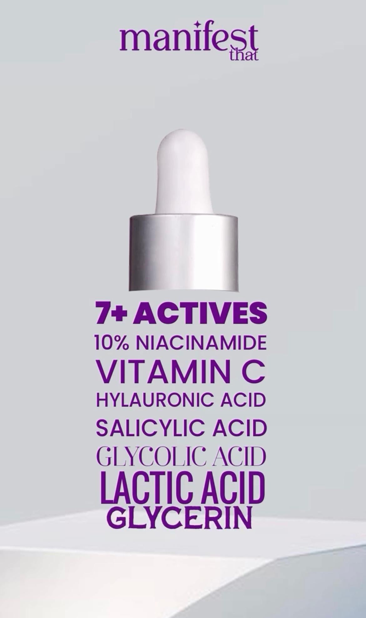 Dream Skin Nia-Bright Face Serum 7+ with 10% Niacinamide | Vitamin C | Glycolic Acid