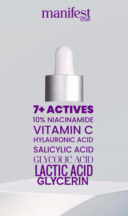 Dream Skin Nia-Bright Face Serum 7+ with 10% Niacinamide | Vitamin C | Glycolic Acid