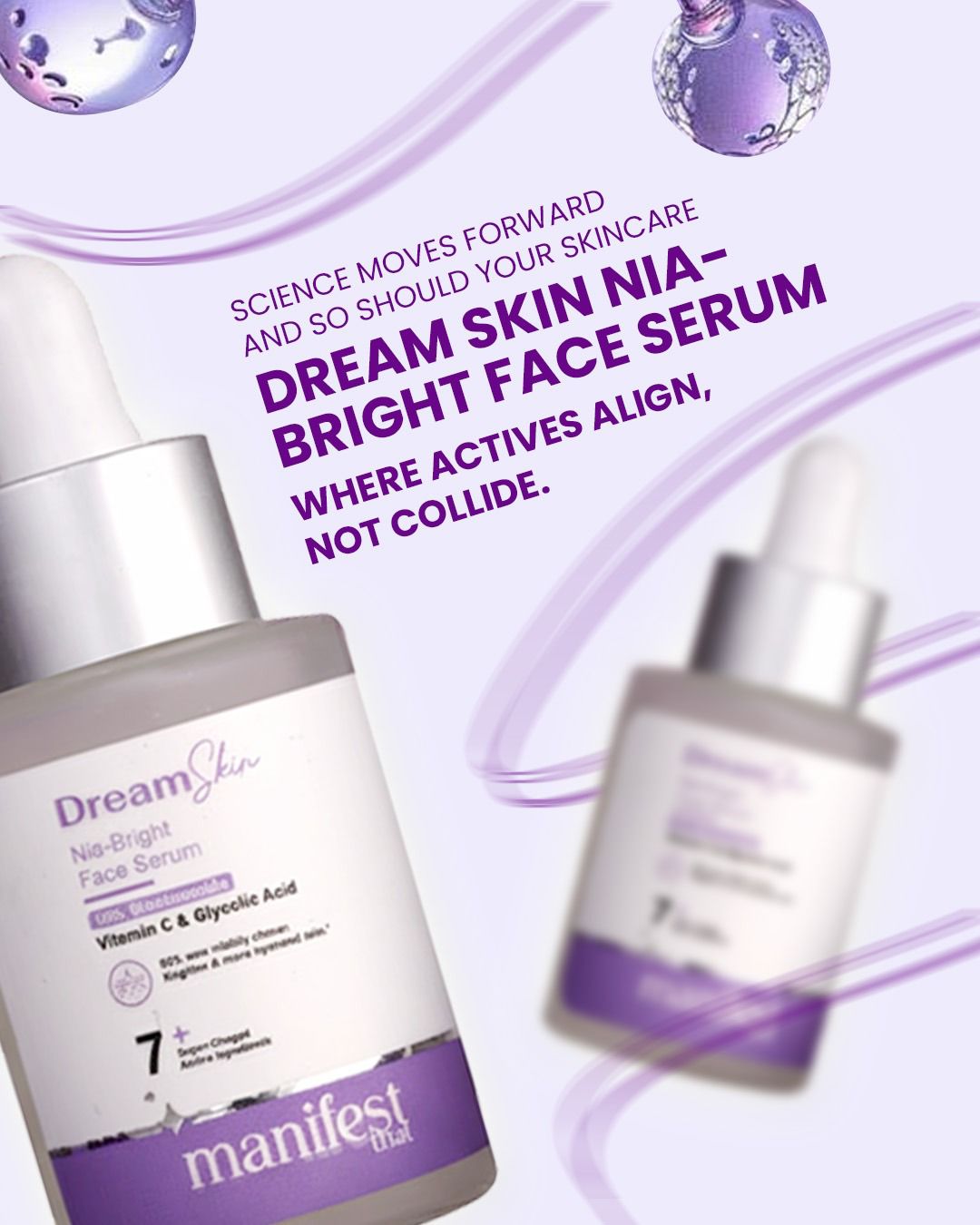 Dream Skin Nia-Bright Face Serum 7+ with 10% Niacinamide | Vitamin C | Glycolic Acid